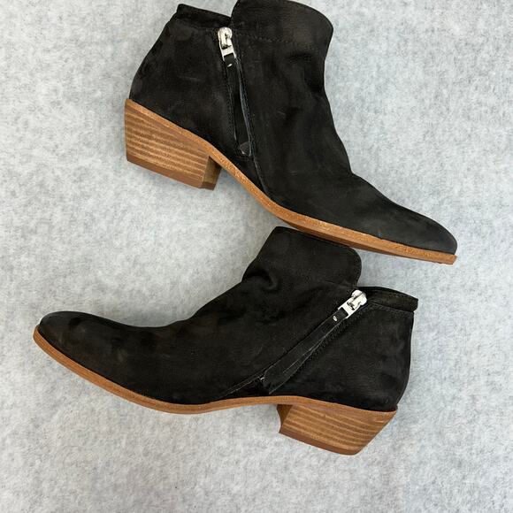 Sam Edelman Ankle Boots Dual Zipper Suede Black Women’s Size 9 - Picture 9 of 16